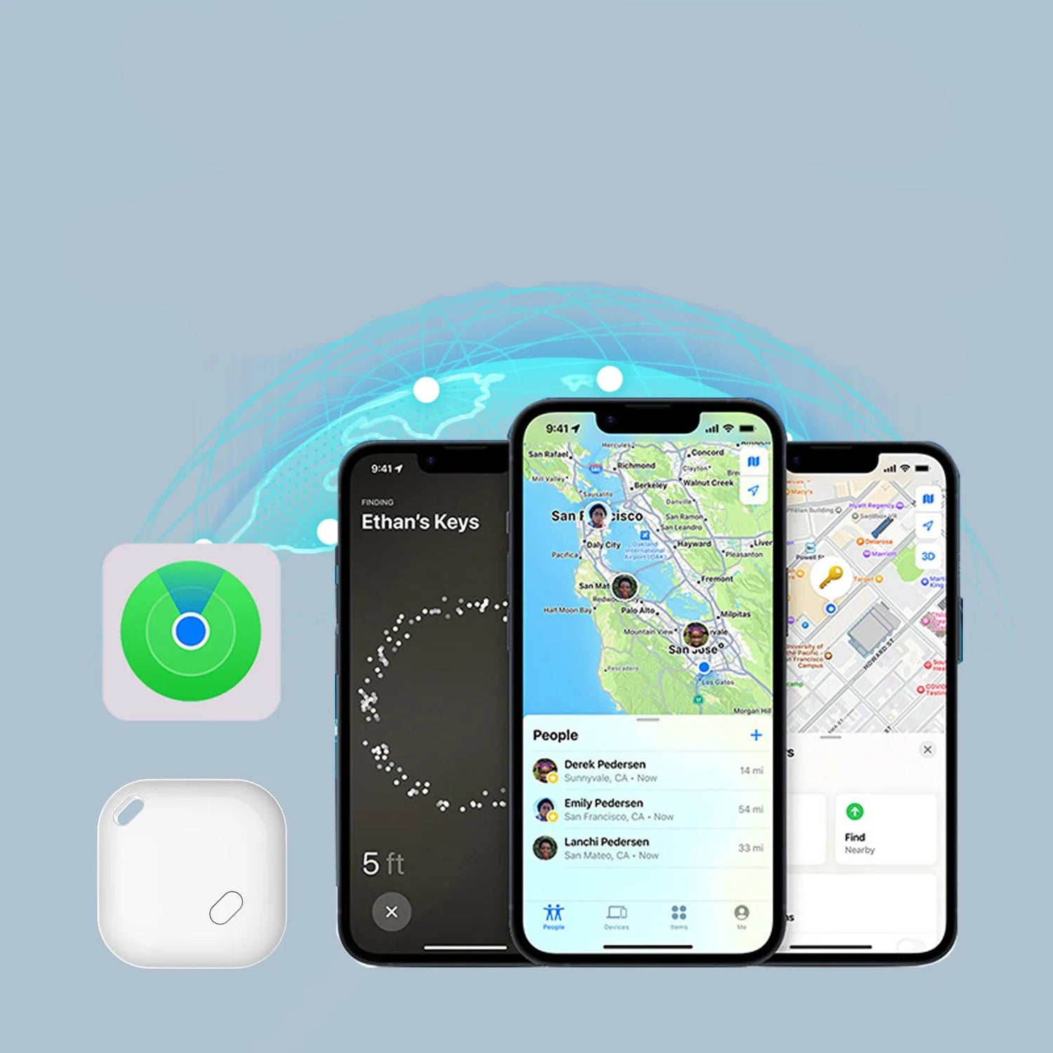 MKSHOP - Étiquette intelligente pour Apple Airtag, Traceur GPS